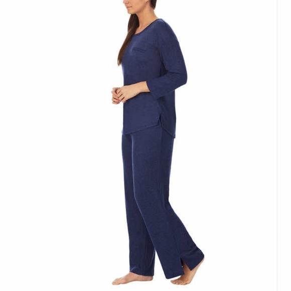 New Midnight Carole Hochman Cozy SuperSoft  Pockets Ribbed 2-piece Lounge - Picture 3 of 4